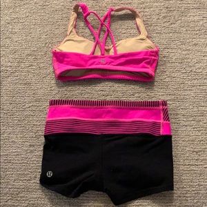 lululemon athletica Other - matching pink lulu sports bra & shorts size 2 lululemon athletica Other - matching pink lulu sports bra & shorts size 2